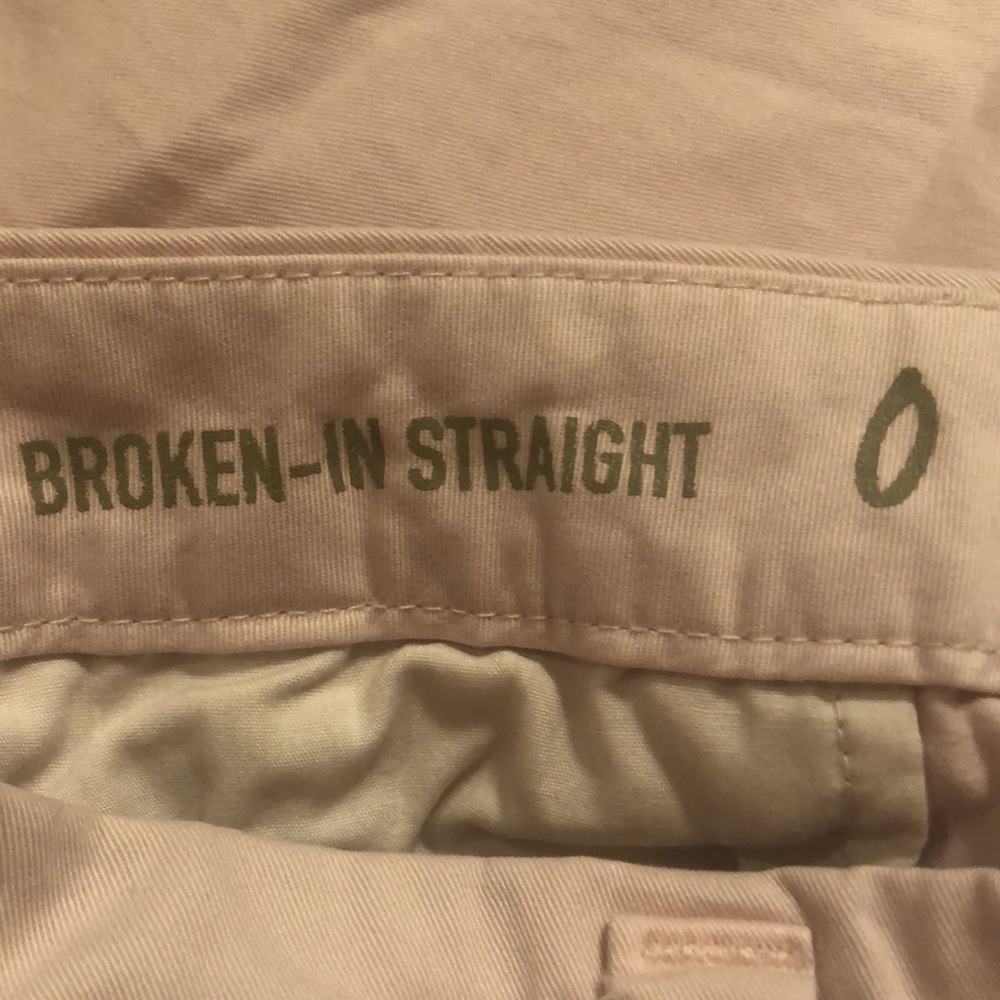 Gap Khakis sz 0 broken in straight cotton spandex light pink tinted khakis - Picture 4 of 6